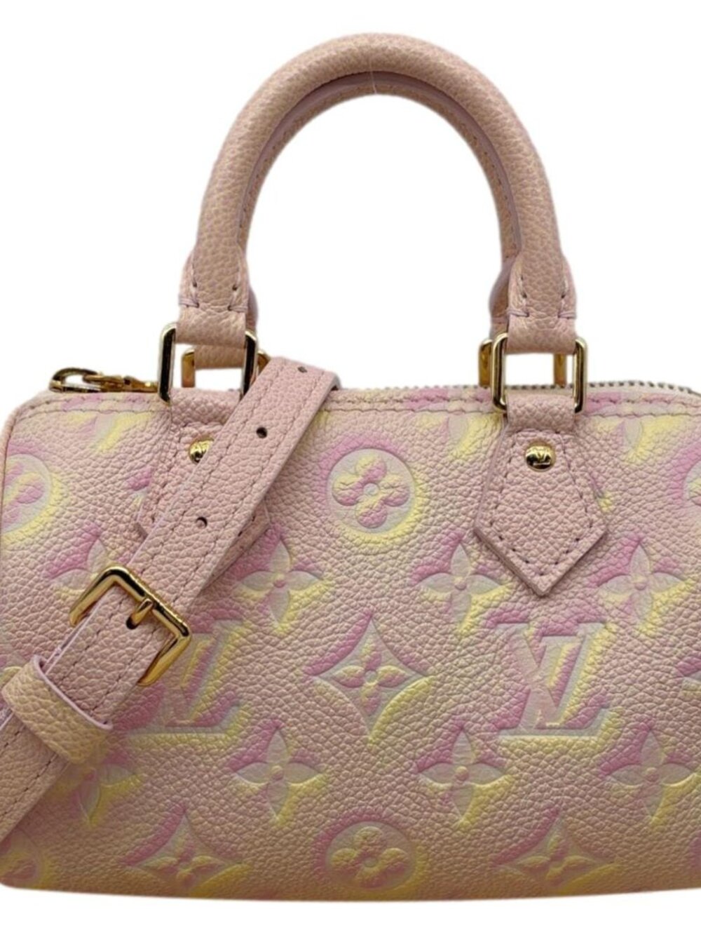 Louis Vuitton Nano Speedy Summer Stardust Monogram Embossed Leather Shoulder Ba